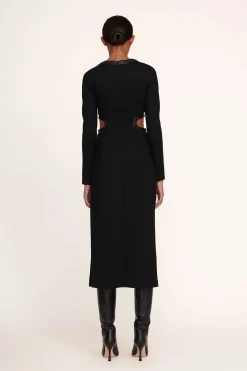 STAUD LONG SLEEVE DOLCE DRESS   BLACK Discount