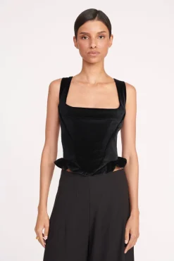 STAUD LORELAI TOP   BLACK Clearance