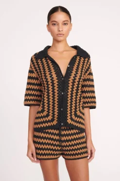 STAUD MABEL TOP  BLACK TAN SEASHORE STRIPE BLACKTANSEASHORESTRIPE Hot