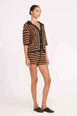 STAUD MABEL TOP  BLACK TAN SEASHORE STRIPE BLACKTANSEASHORESTRIPE Hot