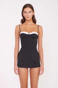 STAUD MAEVE SWIM DRESS  BLACK WHITE BLACKWHITE Hot