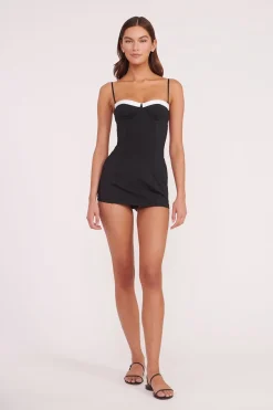 STAUD MAEVE SWIM DRESS  BLACK WHITE BLACKWHITE Hot