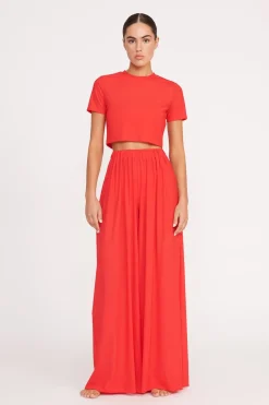 STAUD MARZA COVERUP PANT  RED ROSE REDROSE