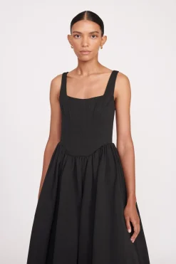 STAUD MAXI LANDSCAPE DRESS   BLACK Outlet