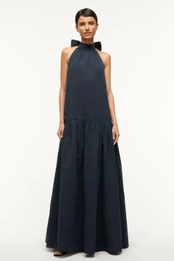 STAUD MAXI MARLOWE DRESS   NAVY Discount