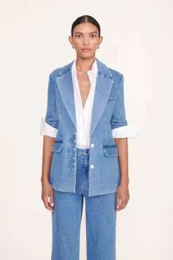STAUD MAXWELL BLAZER  MEDIUM WASH MEDIUMWASH Hot