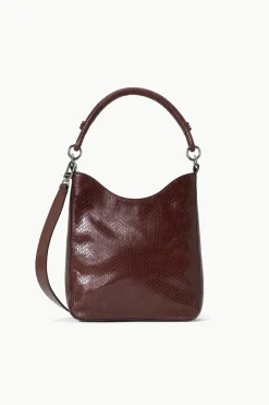 STAUD MEL BAG  MAHOGANY SNAKE EMBOSSED MAHOGANYSNAKEEMBOSSED Discount