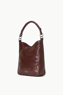 STAUD MEL BAG  MAHOGANY SNAKE EMBOSSED MAHOGANYSNAKEEMBOSSED Discount