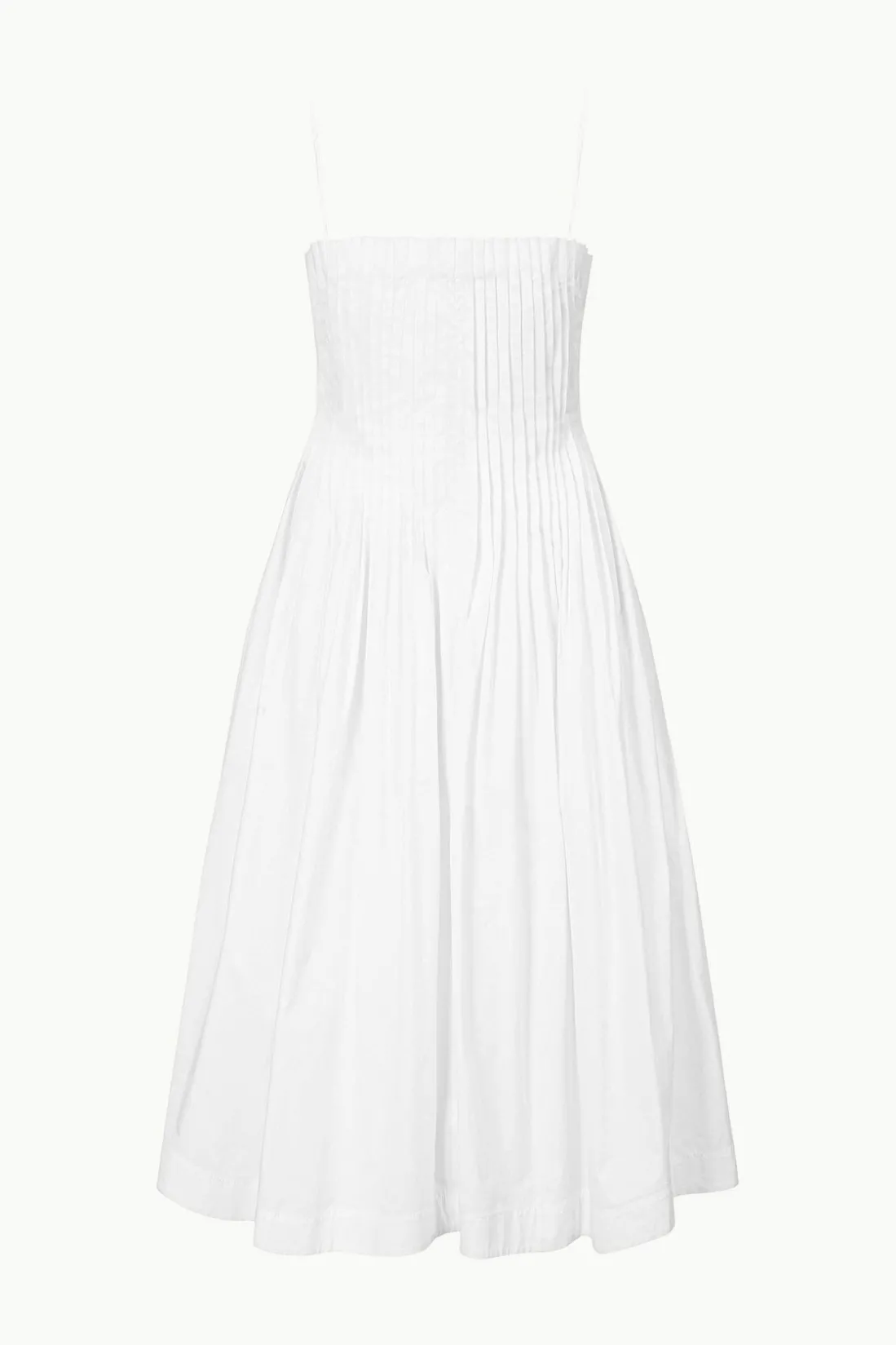 STAUD MIDI BELLA DRESS WHITE Clearance