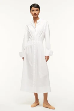 STAUD MIDI LORENZA DRESS   WHITE Online