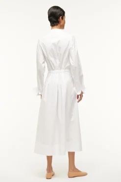 STAUD MIDI LORENZA DRESS   WHITE Online