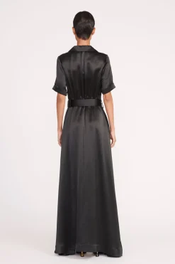 STAUD MILLIE DRESS   SATIN BLACK New
