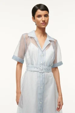 STAUD MILLIE DRESS  IVORY MICRO STRIPE IVORYMICROSTRIPE New