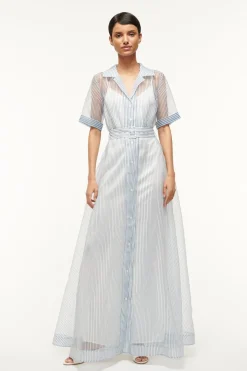 STAUD MILLIE DRESS  IVORY MICRO STRIPE IVORYMICROSTRIPE New