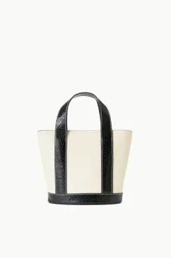 STAUD MINI ALLORA TOTE  CREAM BLACK Discount