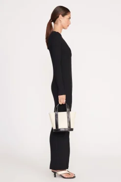 STAUD MINI ALLORA TOTE  CREAM BLACK Discount