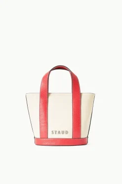 STAUD MINI ALLORA TOTE  CREAM RED ROSE CREAMREDROSE Discount