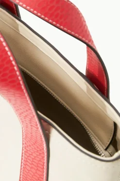 STAUD MINI ALLORA TOTE  CREAM RED ROSE CREAMREDROSE Discount