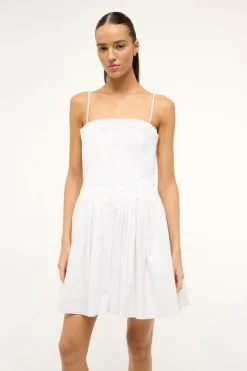 STAUD MINI BELLA DRESS   WHITE Sale