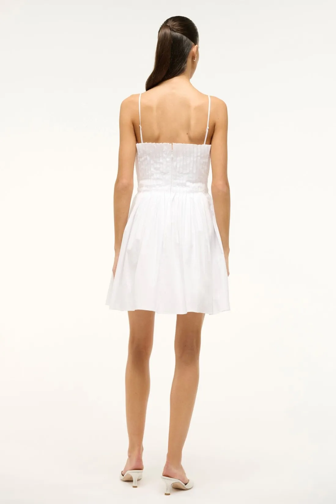 STAUD MINI BELLA DRESS WHITE Sale