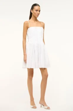 STAUD MINI BELLA DRESS WHITE Sale