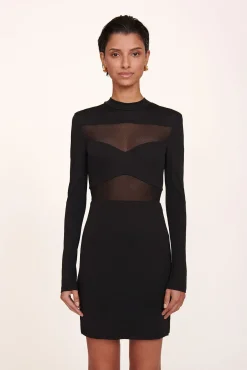 STAUD MINI FALCON DRESS   BLACK