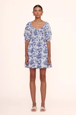 STAUD MINI FAYE DRESS  BLUE TOILE BLUETOILE Outlet