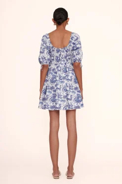 STAUD MINI FAYE DRESS  BLUE TOILE BLUETOILE Outlet