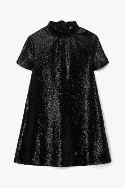 STAUD MINI ILANA DRESS   SEQUINS BLACK Sale