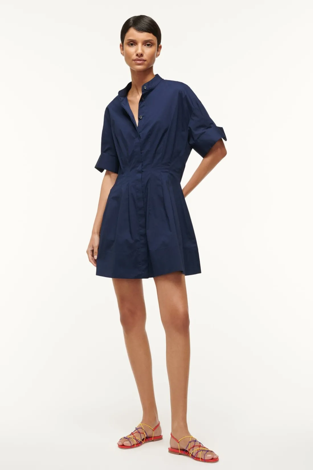 STAUD MINI LORENZA DRESS NAVY Sale