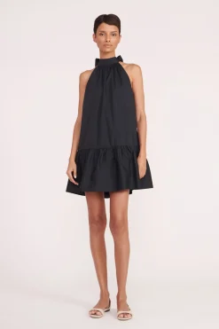 STAUD MINI MARLOWE DRESS   BLACK