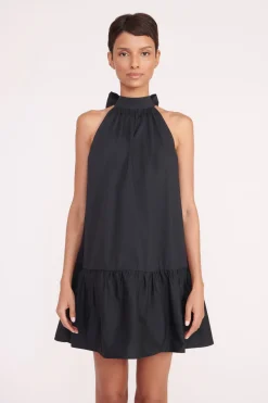 STAUD MINI MARLOWE DRESS   BLACK