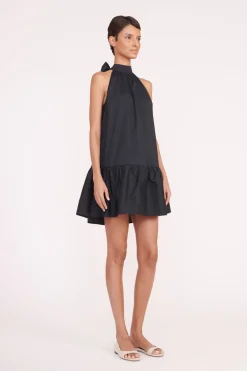 STAUD MINI MARLOWE DRESS   BLACK