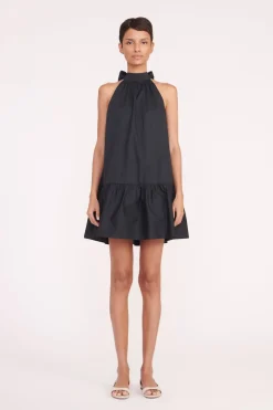 STAUD MINI MARLOWE DRESS   BLACK
