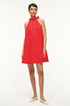 STAUD MINI MARLOWE DRESS  RED ROSE REDROSE Outlet