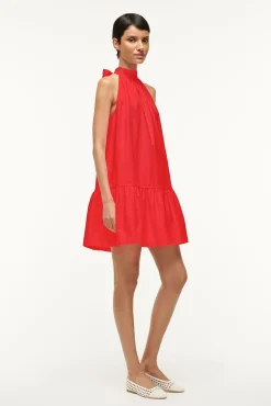 STAUD MINI MARLOWE DRESS  RED ROSE REDROSE Outlet