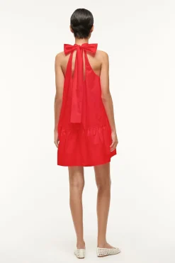 STAUD MINI MARLOWE DRESS  RED ROSE REDROSE Outlet
