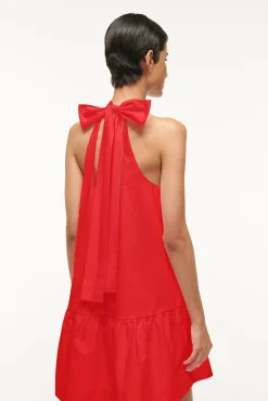 STAUD MINI MARLOWE DRESS  RED ROSE REDROSE Outlet