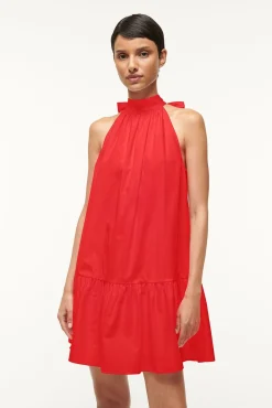 STAUD MINI MARLOWE DRESS  RED ROSE REDROSE Outlet