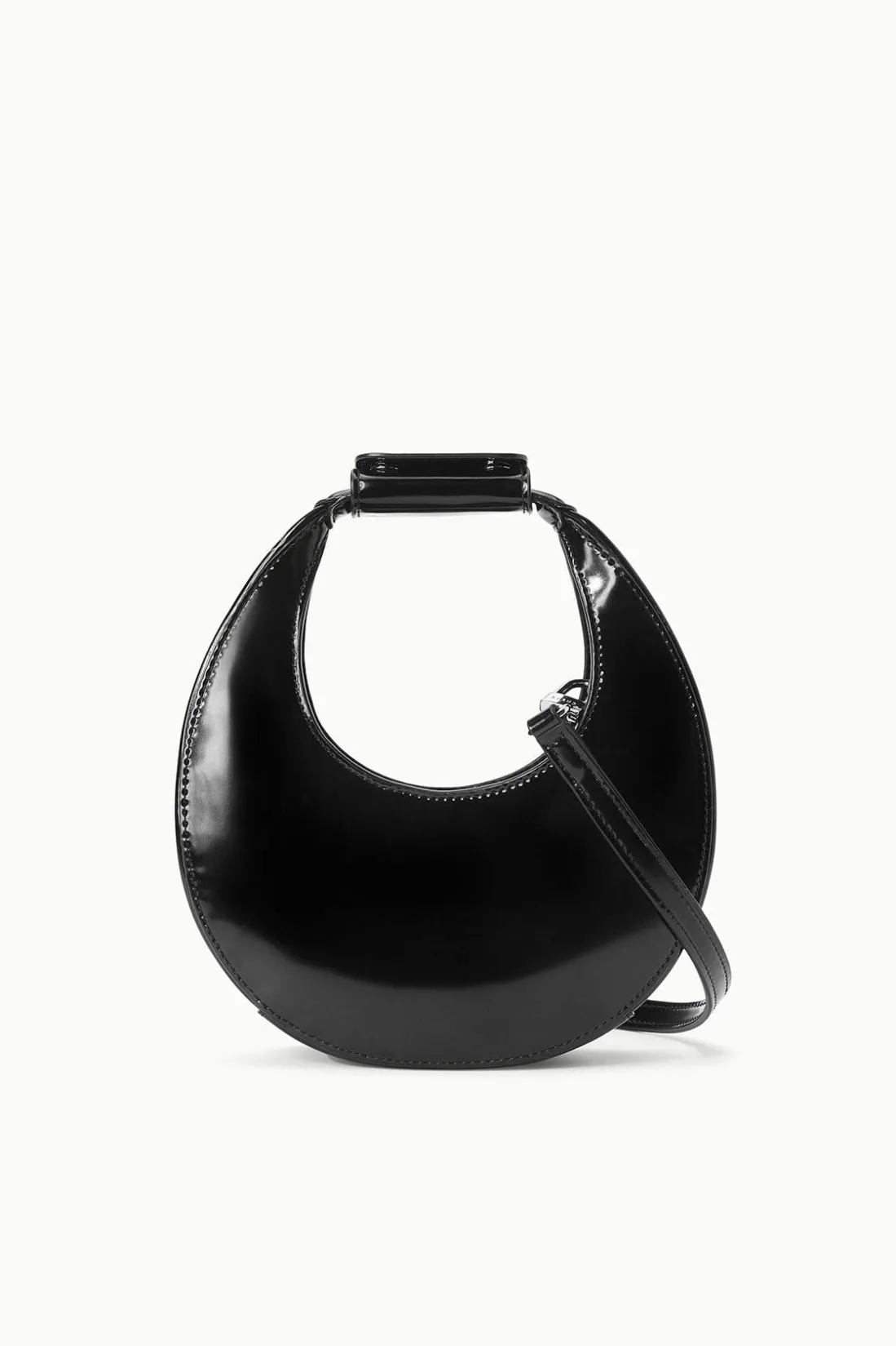 STAUD MINI MOON BAG POLISHED BLACK Sale