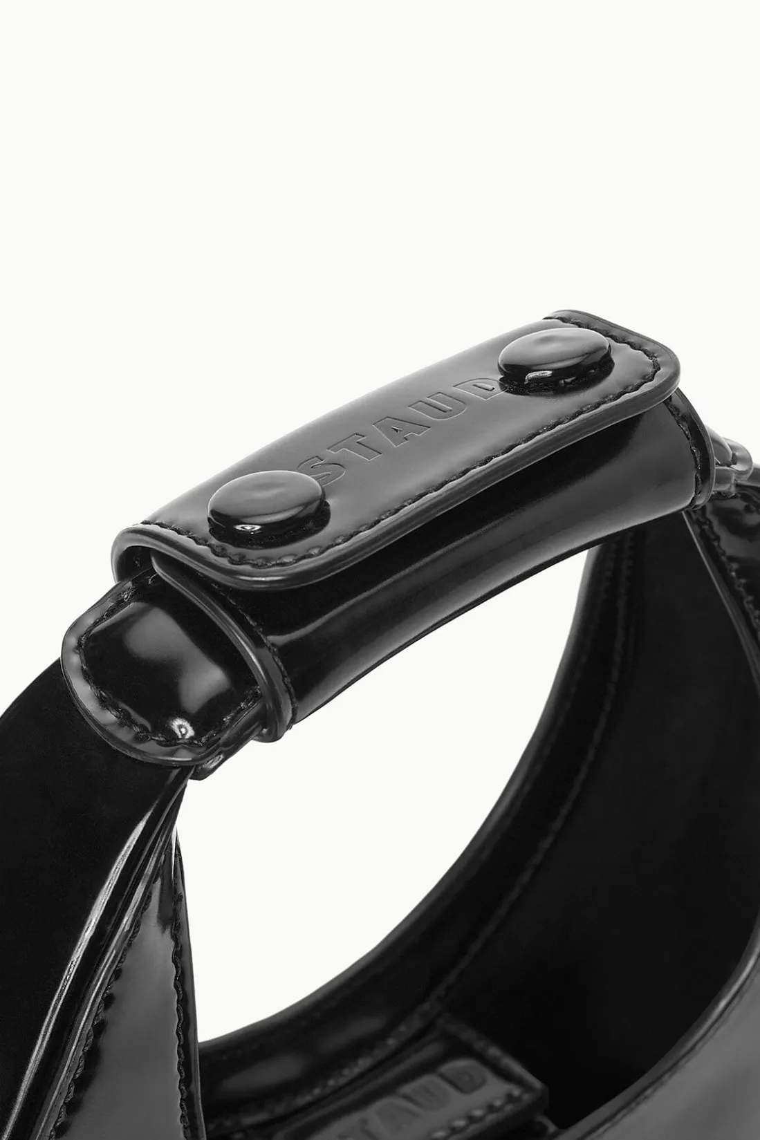 STAUD MINI MOON BAG POLISHED BLACK Sale