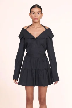 STAUD MINI SEA SKIRT   BLACK Clearance