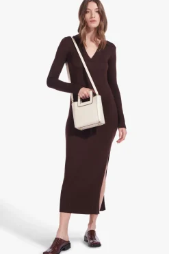 STAUD MINI SHIRLEY LEATHER BAG   CREAM New
