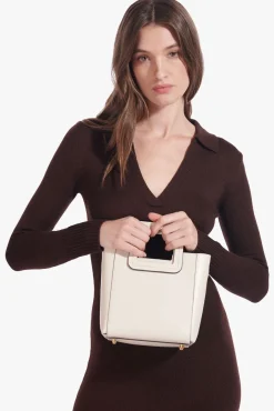 STAUD MINI SHIRLEY LEATHER BAG   CREAM New