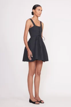 STAUD MINI SUTTON DRESS   BLACK