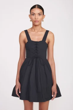 STAUD MINI SUTTON DRESS   BLACK