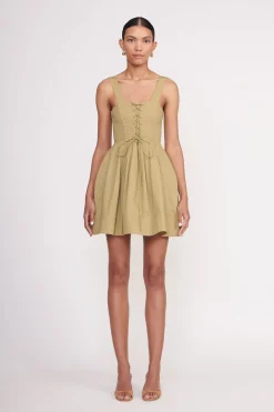 STAUD MINI SUTTON DRESS KHAKI Online