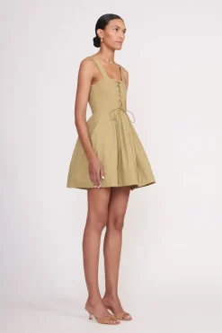 STAUD MINI SUTTON DRESS   KHAKI Online