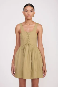 STAUD MINI SUTTON DRESS   KHAKI Online