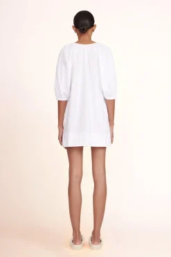 STAUD MINI VINCENT DRESS   WHITE Clearance
